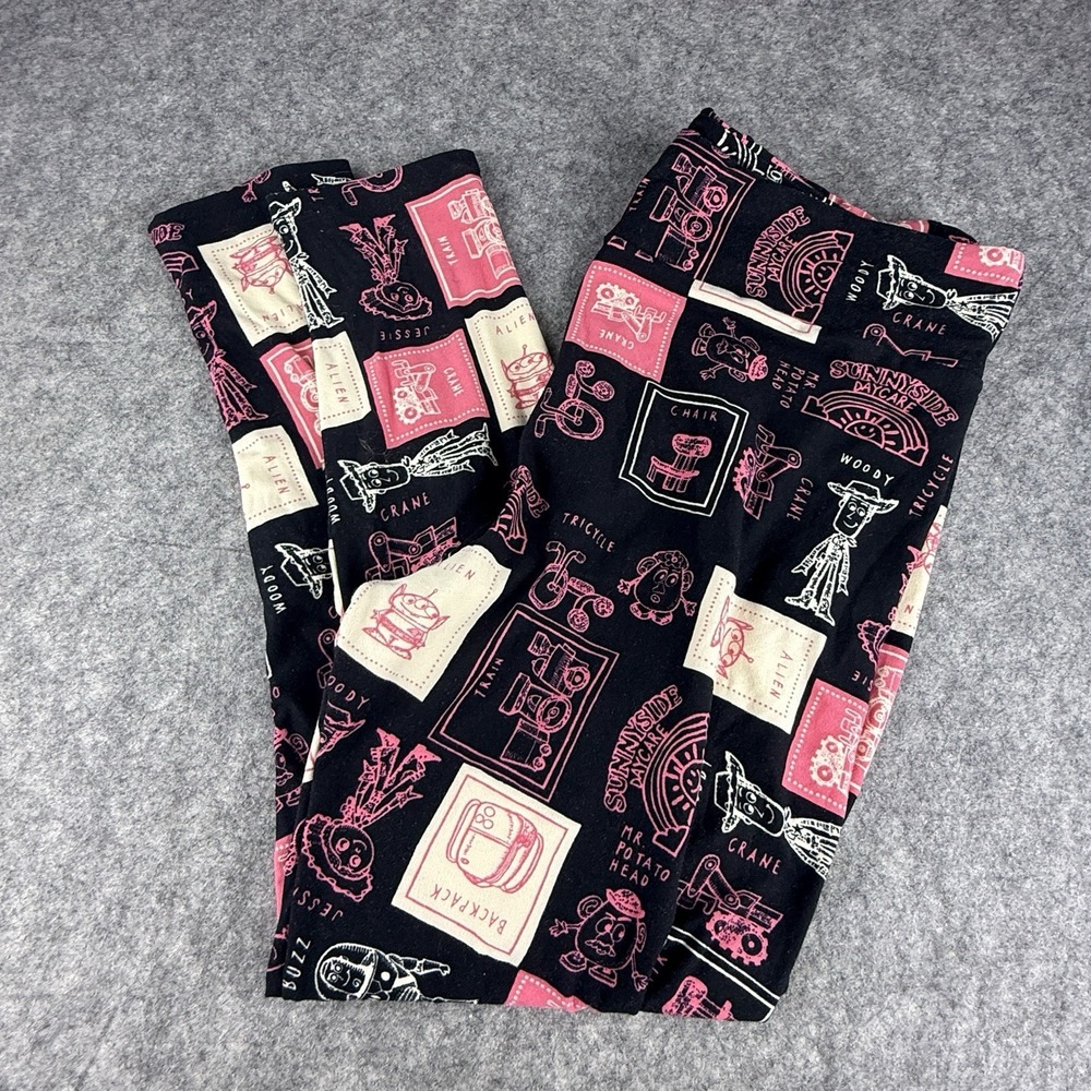 Disney Pixar LuLaRoe Tall & Curvy 2 Black Pink Leggings Toy Story Size 18-26